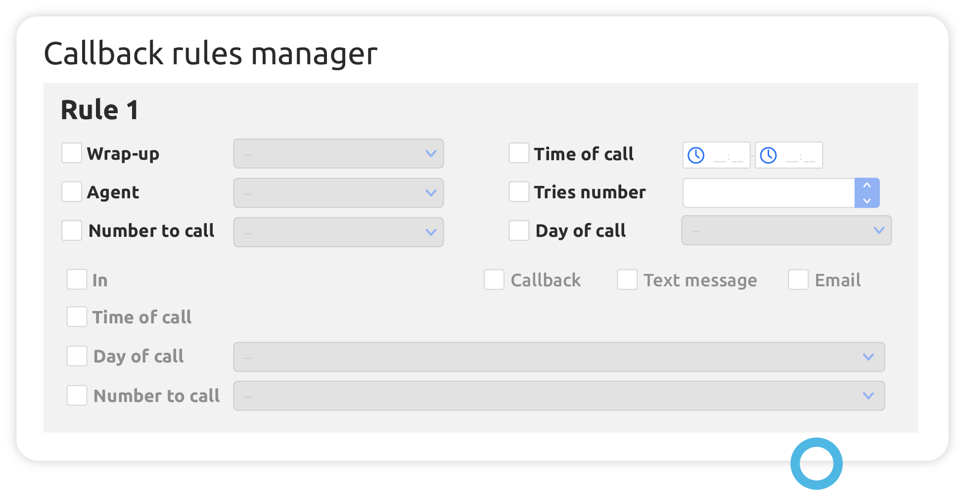 Outbound Call Center Software-callback rules manager